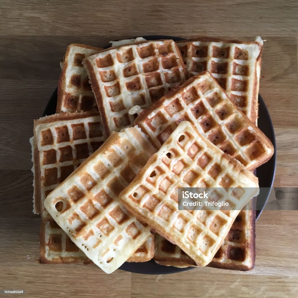 Waffles Afternoon Tea Stock Photo