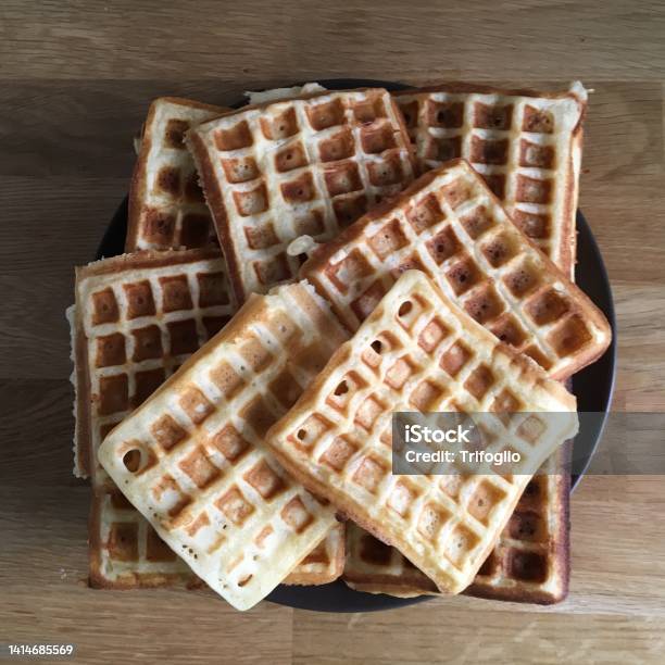 Waffles Stock Photo - Download Image Now - Afternoon Tea, Baked Pastry Item, Bakery