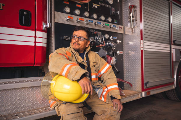 istock Firefighter Portrait in Fire Station 1414689142