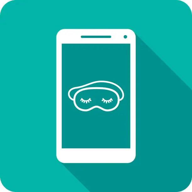 Vector illustration of Sleeping Mask Smartphone Icon Silhouette 1