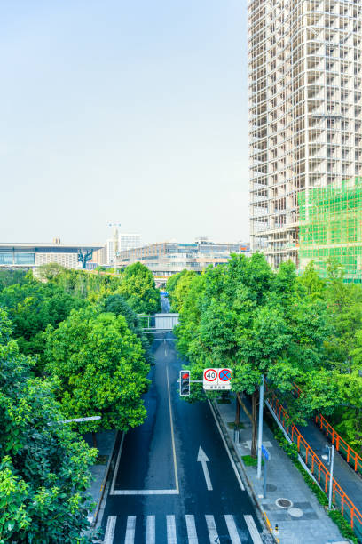 istock Sunny modern city and road 1414697712
