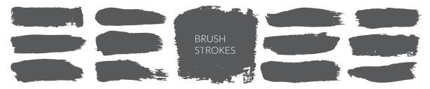 Smudge brush strokes vector paintbrush set, grunge streak templates for japanese calligraphy. Brushstroke design elements. Long text boxes. Dirty distress texture banners. Empty painted objects Smudge brush strokes vector paintbrush set, grunge streak templates for japanese calligraphy. Brushstroke design elements. Long text boxes. Dirty distress texture banners. Empty painted background frame outline silhouette stock illustrations