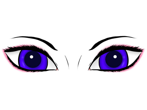 illustrazioni stock, clip art, cartoni animati e icone di tendenza di occhi azzurri (con ombretto) - human eye cartoon looking blue eyes