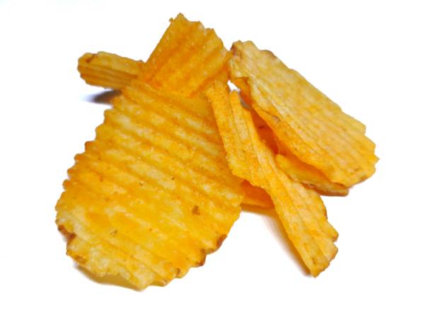 cassava chips snack isolated on a white background