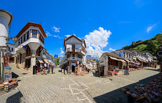 Gjirokaster, Albanian old town, panorama
