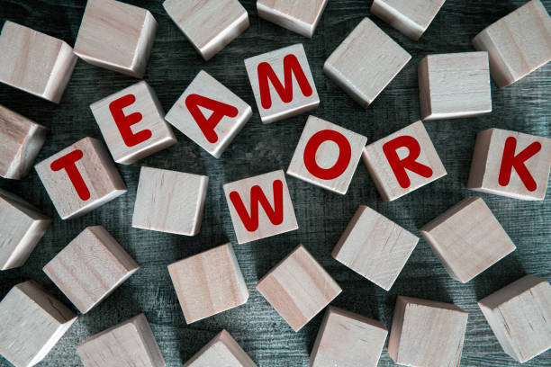 istock Teamwork written on wooden Toy block 1414717920