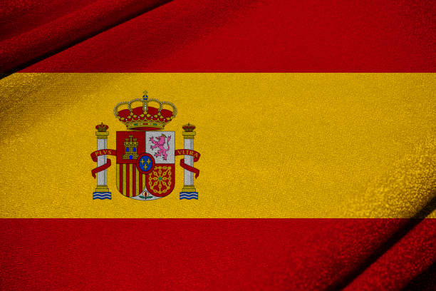 Flag of Spain waving background