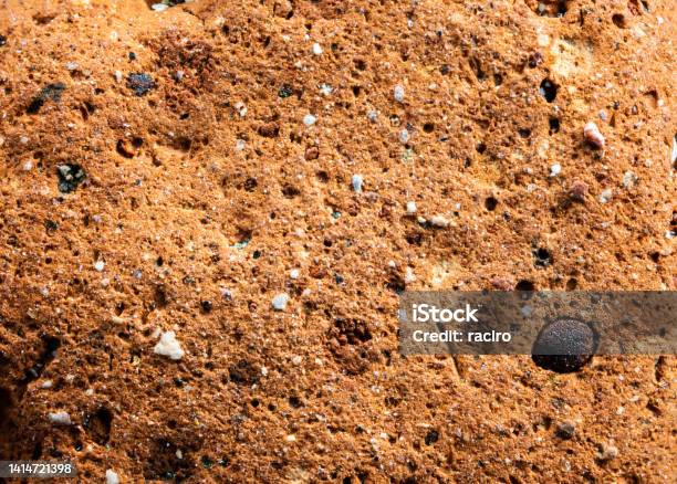 3x Magnified View Of A Sandstone Rock With Inclusions Stock Photo - Download Image Now