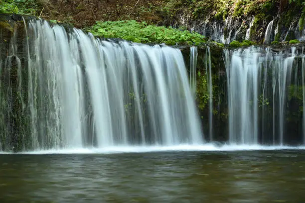 Photo of waterfall of wide angle, Shiraito, Karuizawa