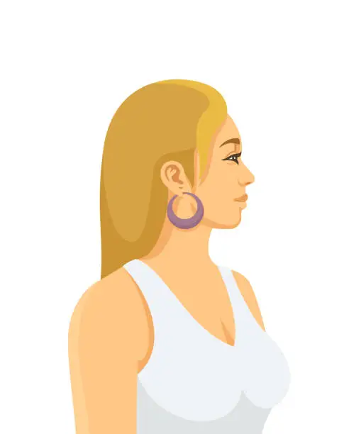 Vector illustration of Young and beautiful white woman.