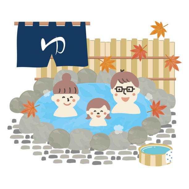 ilustrações, clipart, desenhos animados e ícones de fonte quente família - family happiness outdoors autumn