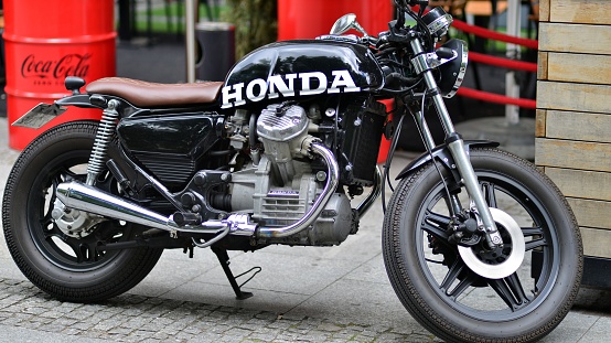 Warsaw Poland. August 10, 2022. Honda CX 500 motorcycle modified by 13TH GEAR.