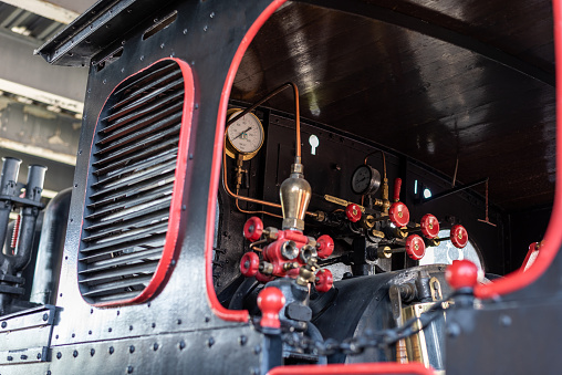 Steam locomotive control panel