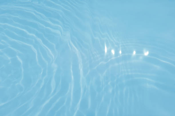 istock Defocus blurred transparent blue colored clear calm water surface texture with splashes and bubble. Trendy abstract nature background. Water wave in sunlight with copy space. Blue watercolor texture 1414740143