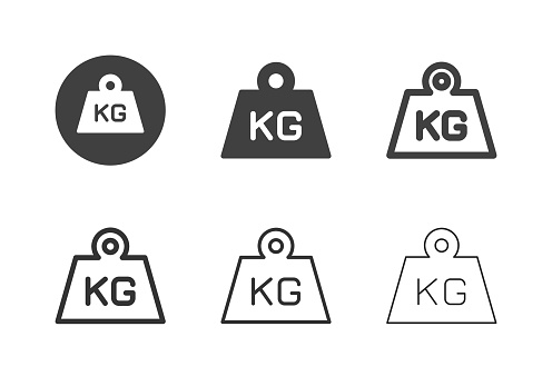 Kilogram Weight Icons Multi Series Vector EPS File.