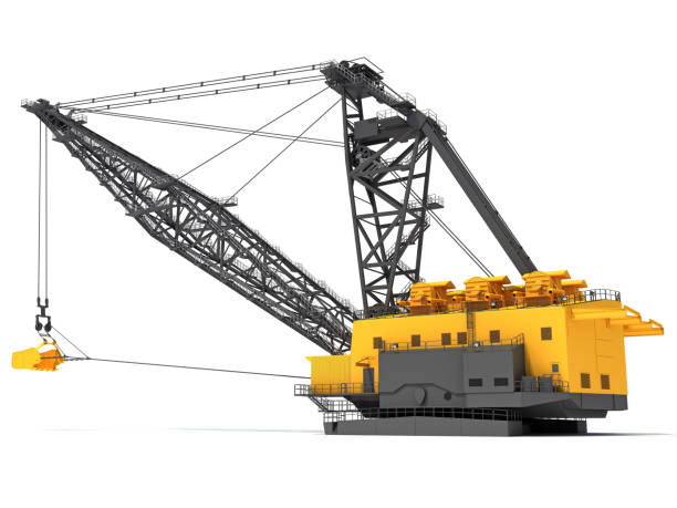 istock Dragline Excavator heavy construction machinery 3D rendering on white background 1414742603