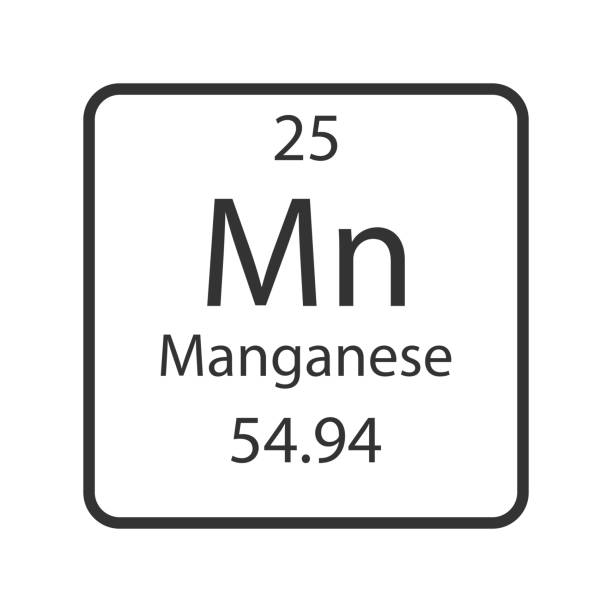 illustrazioni stock, clip art, cartoni animati e icone di tendenza di simbolo di manganese. elemento chimico della tavola periodica. illustrazione vettoriale. - manganese