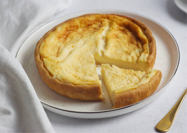 istock The curd cake is in a plate on the table. 1414747774