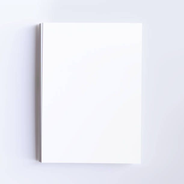 흰색 배경에 부드러운 그림자가있는 a4 형식 종이 스택 - document stack paper blank 뉴스 사진 이미지