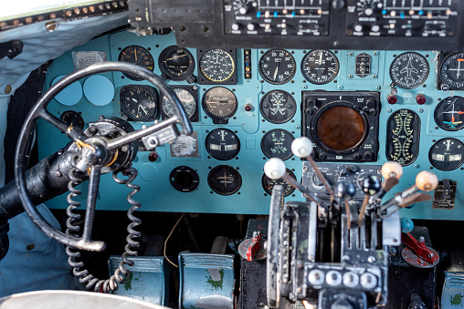 Old airplane control panel