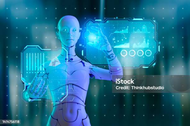 Robot Coding Image Engineer Industrial Robot 3d Humanoid Futuristic Robot Working Coding ...