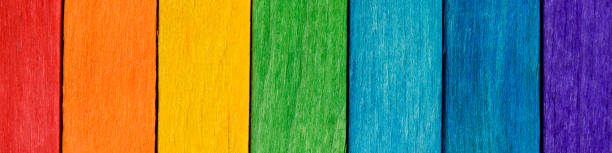 istock Wooden rainbow banner. 1414761238