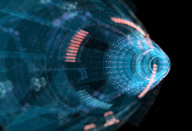 istock A glowing hologram of a mechanical object 1414763631