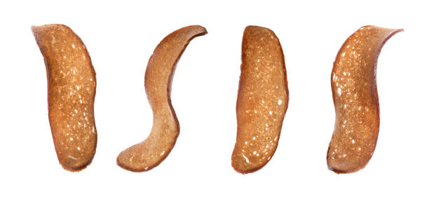istock Set with delicious crispy rusks on white background. Banner design 1414764081