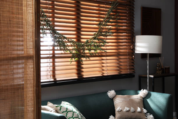 istock Stylish room decorated with beautiful eucalyptus garland 1414766390