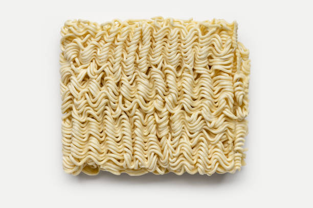 istock Sample dry instant noodles, top view. 1414767510