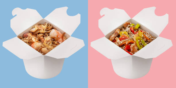 istock Udon noodle pattern, food delivery, retouched image. 1414767511