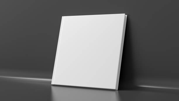 istock Blank square hardcover book cover mockup standing on BBB background 1414767632