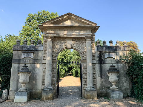 London, UK. Indigo Jones Gateway at the Chiswick House and Gardens, West London, England, UK. Summer in London.