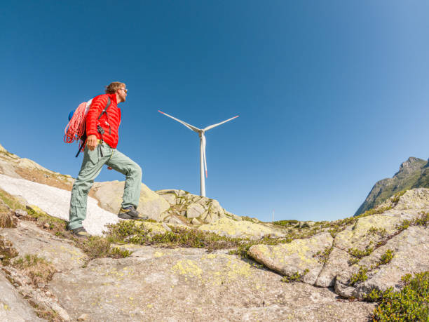 istock sustainable lifestyle concept, man hiking 1414775426