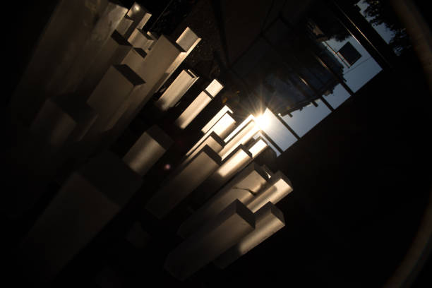 istock Abstract image of plastic prisms in the rays of the evening sun 1414777985