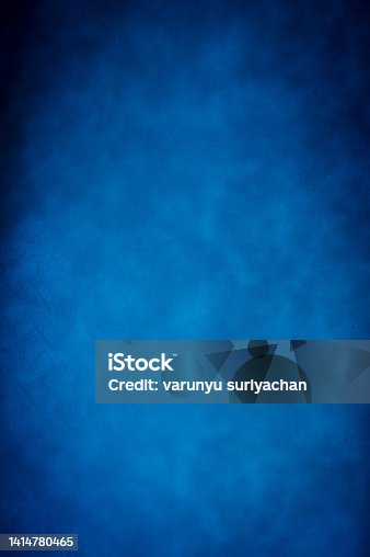istock photo background for portrait, blue color paint texture 1414780465