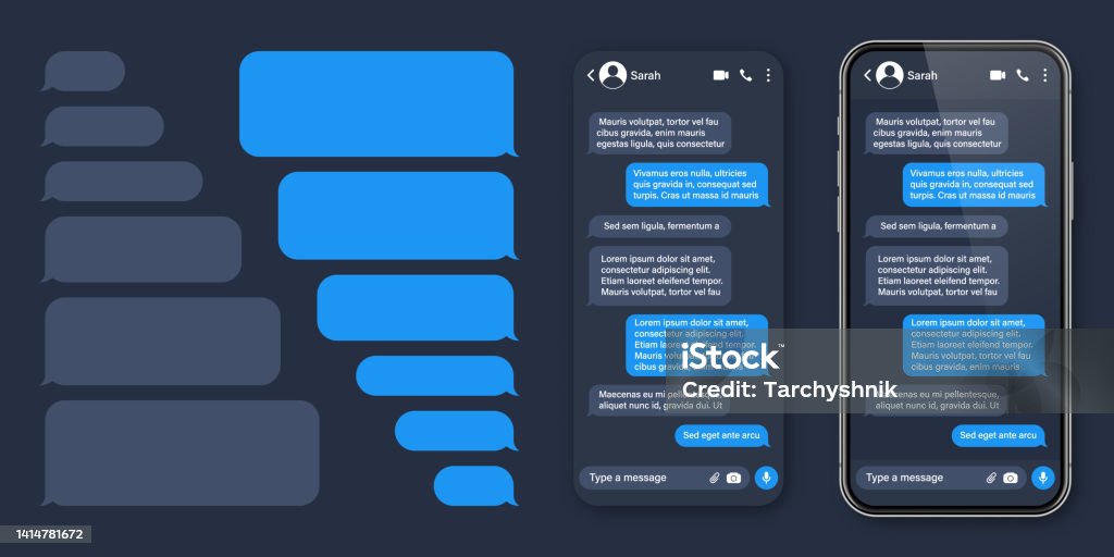 Realistic Smartphone With Messaging App Sms Text Frame Conversation ...