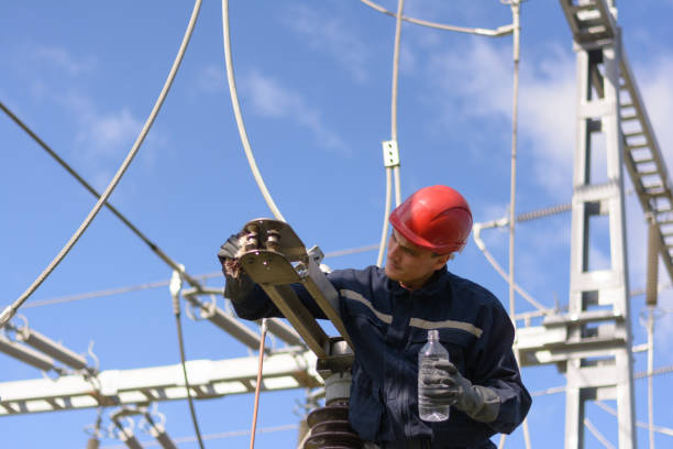 istock Electrician is testing equipment in high voltage power station. 1414782512