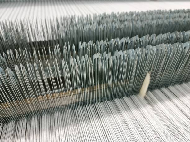 Cotton weaving machine stock photo