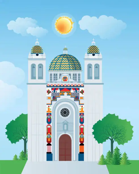 Vector illustration of San Salvador Cathedral