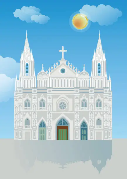 Vector illustration of Santa Ana Cathedral, El Salvador.