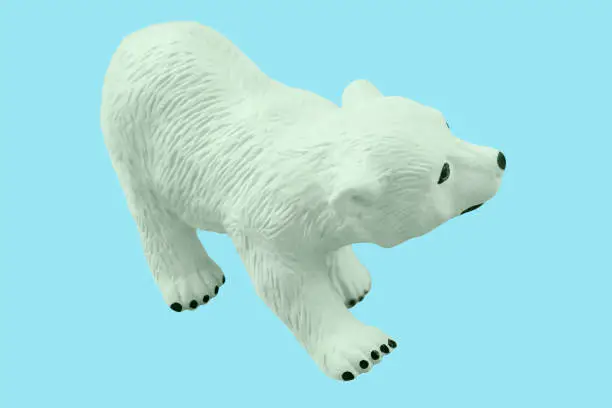 Ice Bear toy on blue background