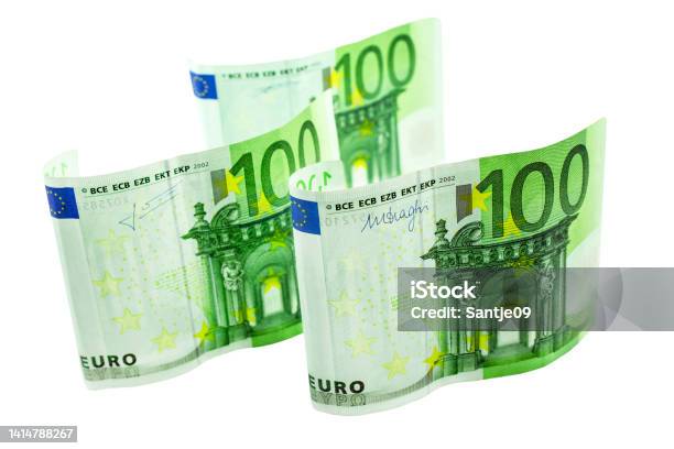 300 Euro Banknotes Isolated Against White Background Stock Photo - Download Image Now