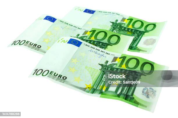 300 Euro Banknotes Isolated Against White Background Stock Photo - Download Image Now
