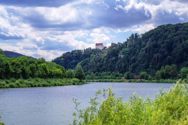 Idyllic landscape with the river Altmuehl at Riedenburg