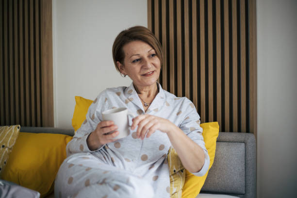 istock Senior woman in bed. 1414797312