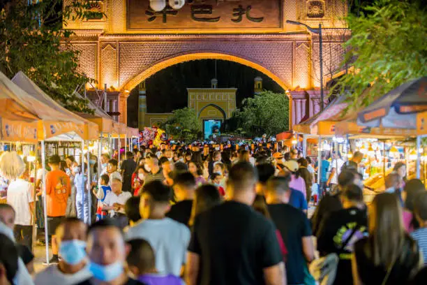 The night bazaar of Kashgar, Xinjiang province, China