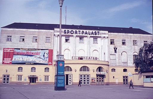 Schöneberg, Berlin, Germany, 1956. The old event hall \