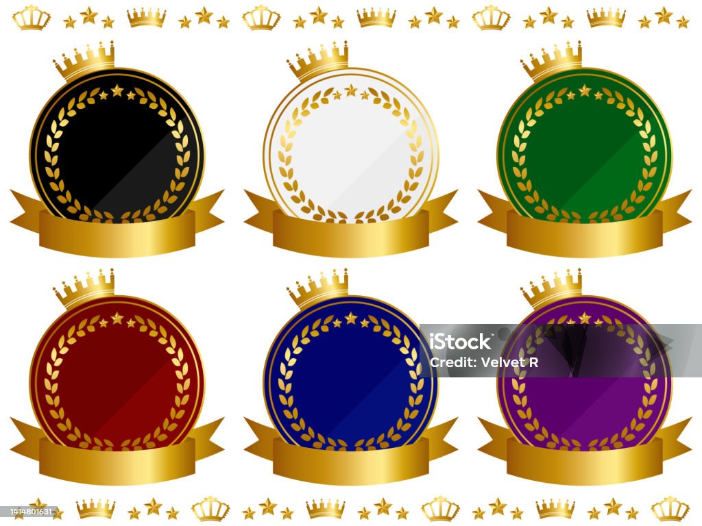 Emblem Set Luxury Emblem Set Stock Illustration - Download Image Now - Medal ...