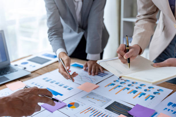 istock Business team meeting and presenting business results discussion and analysis data chart and graph, finance and accounting. Business performance concept. 1414804089